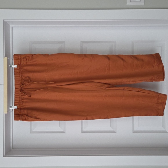 NWT H&M Lyocell-Blend Pants, Size L, Rust Orange - Picture 3 of 10